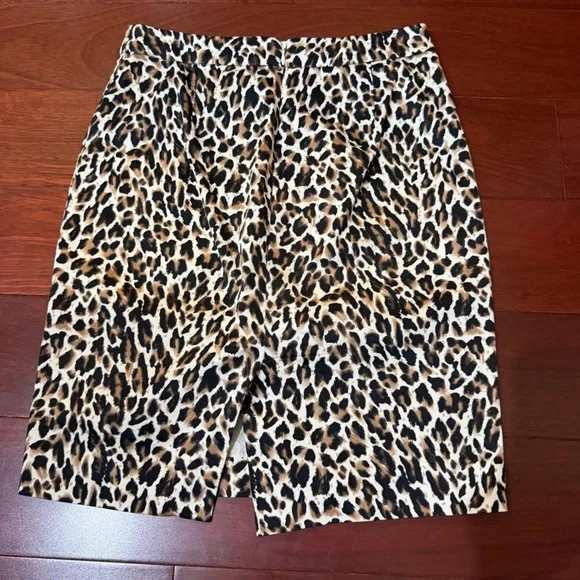 J. Crew The Pencil Skirt Leopard Print Size 0 - Picture 6 of 8